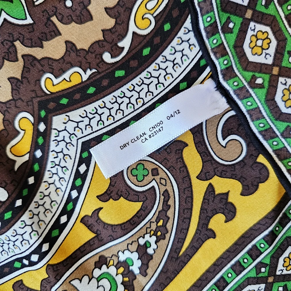 2012 Talbots 100% Silk Elegant Paisley Square Bandana 34